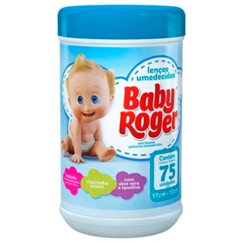 Lenço Umedecido Pote Azul Baby Roger 75 Unidades