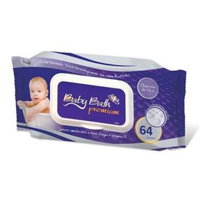 Lenço Umedecido Premium com 64 Unidades - Baby Bath