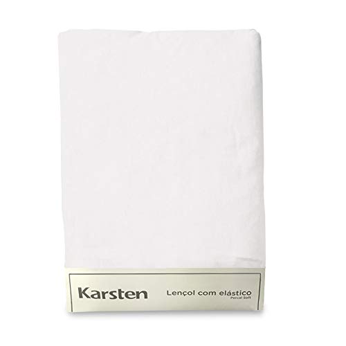 Lençol Solteiro com Elástico Liss Branco - Karsten