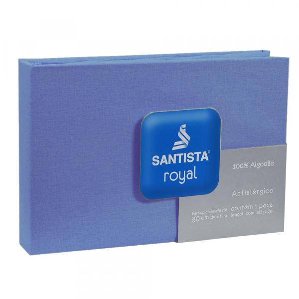 Lençol de Casal Royal Liso - Azul - Santista