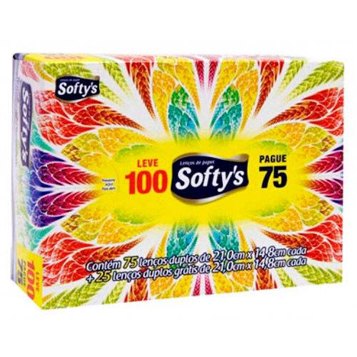 Lenços de Papel Softys com 100 Unidades