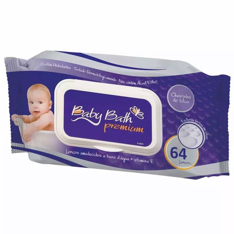 Lenços Umedecidos - 64 Unidades - Premium - Baby Bath