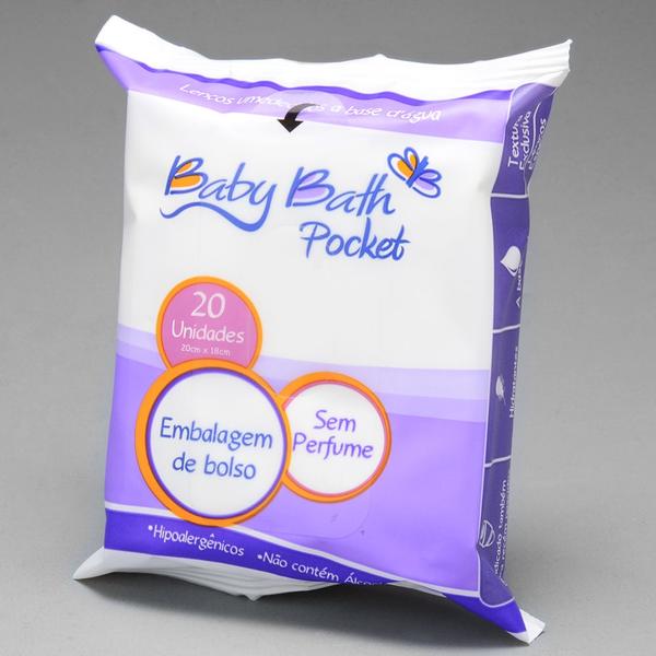 Lenços Umedecidos Baby Bath Pocket - 20 Unidades