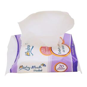 Lenços Umedecidos Baby Bath Pocket para Bebê - 20 UN