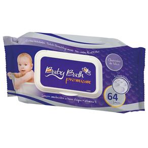Lenços Umedecidos Baby Bath Premium C/ 64 Unidades