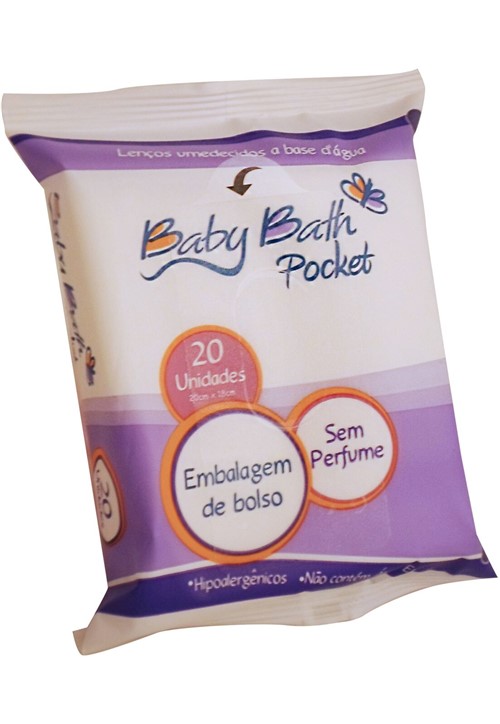Lenços Umedecidos Baby Brasbaby Bath Pocket Branco