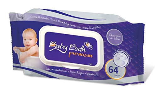 Lenços Umedecidos com 64 Premium, Baby Bath, Branco