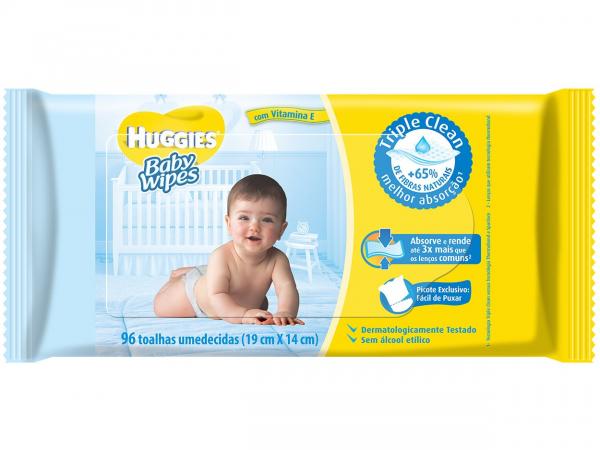 Lenços Umedecidos Huggies T Baby Wipes - 96 Unidades