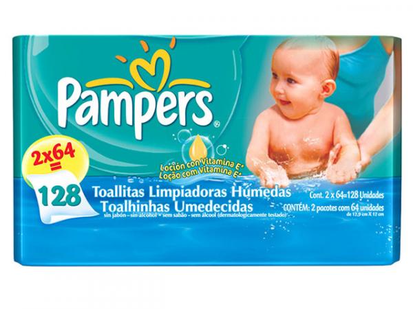 Lenços Umedecidos Pampers Baby Care - 128 Unidades