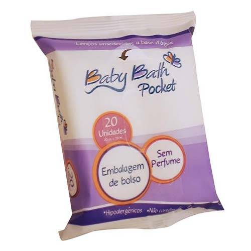 Lenços Umedecidos Pocket 20 Unidades - Baby Bath