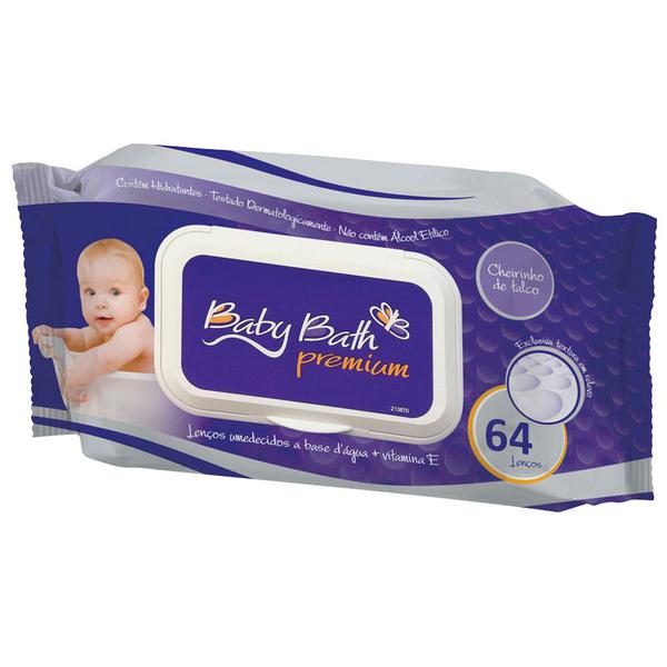 Lenços Umedecidos Premium C/ 64 Unidades Baby Bath
