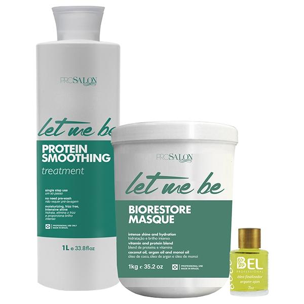 Let me Be - Smoothing Sem Formol 1L + Biorestore 1kg + Óleo