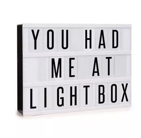 Letreiro Quadro Led Light Box Cinema A4 com 96 Letras Numero - Oem