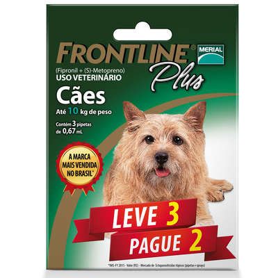 Leve 3 Pague 2- Antipulgas e Carrapatos Frontline Plus - Cães 1 a 10kg - Merial