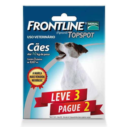 Leve 3 Pague 2 - Frontline Topspot para Cães de 1 a 10kg