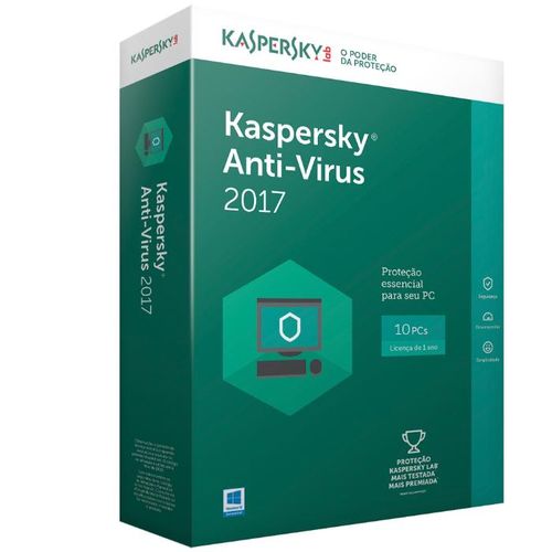 Licença Kaspersky Anti-Virus 2017 - 10pc