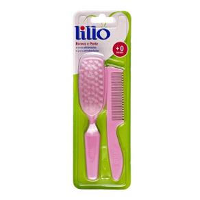 Lillo - Conjunto de Escova e Pente Rosa