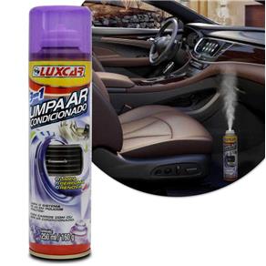 Limpa Ar Condicionado Automotivo Luxcar 250ml Spray 3 em 1 Limpa Perfuma e Renova