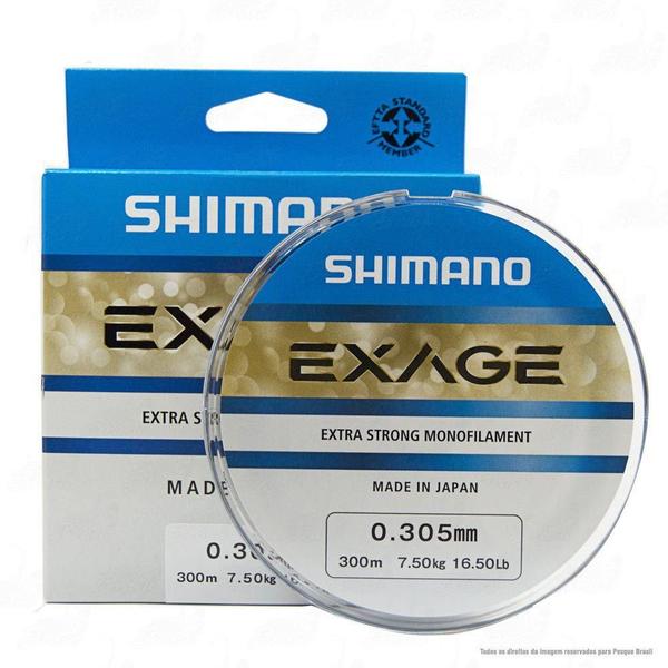Linha de Pesca Shimano Exage Monofilamento Extra Forte 300m 0,305mm 7,5kg