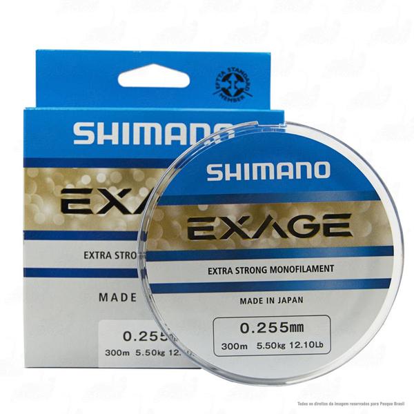 Linha de Pesca Shimano Exage Monofilamento Extra Forte 300m 0,255mm 5,5kg