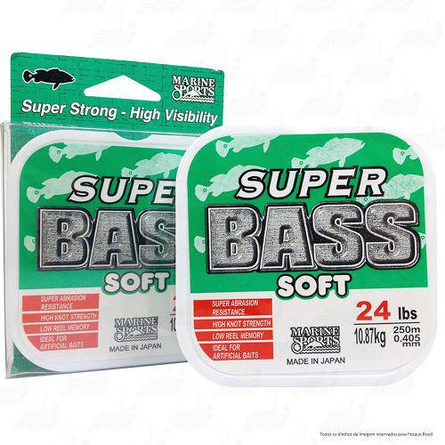 Linha Super Bass Green (Verde) Marine Sports 0,405mm 24lb Monofilamento 250m