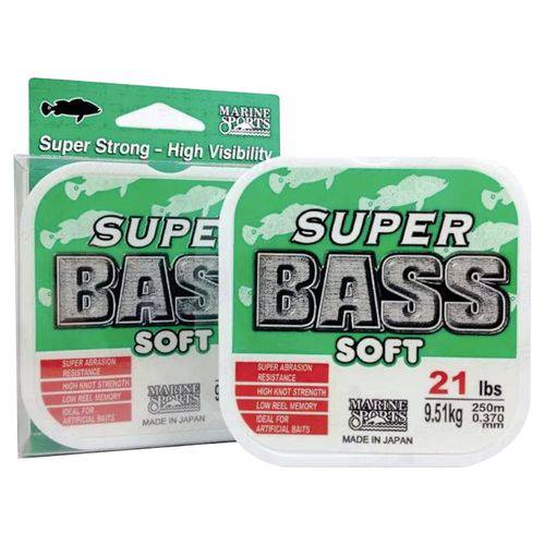 Linha Super Bass Soft 0,370 Mm 21lb Monofilamento Verde 250m