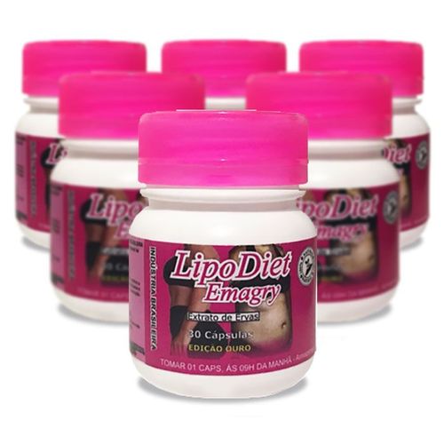 Lipo Diet Emagry 30 Cápsulas - Combo 06 Potes