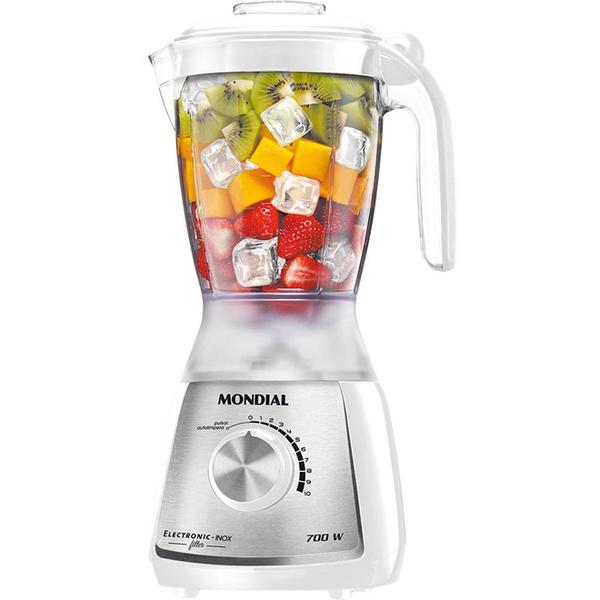 Liquidificador Mondial 1,6l 700w L-67 Inox e Branco - 127v