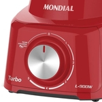 Liquidificador Mondial Turbo L-900 FR Copo 2,7L - Vermelho Com Filtro 05 Velocidades 900W 220v