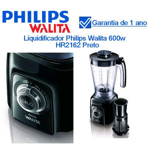 Tudo sobre 'Liquidificador Philips Walita 600w HR2162 Preto'
