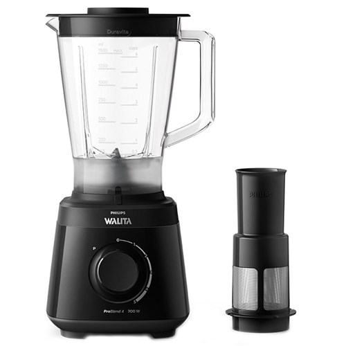 Liquidificador Philips Walita Ri2113 com Filtro Copo de Plástico 5 + Pulsar Velocidades 700W Preto - 110V