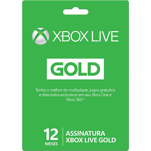 Tudo sobre 'Live Card Microsoft Gold 12 Meses para Xbox 360 e Xbox One'
