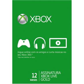 Live Card Microsoft Gold 12 Meses XBOX 360 / XBOX ONE