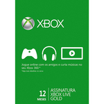 Live Card Microsoft Gold Assinatura 12 Meses Xbox 360 (52m-00341)