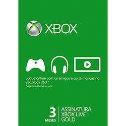 Live Card Microsoft Gold (3 Meses) - Xbox360