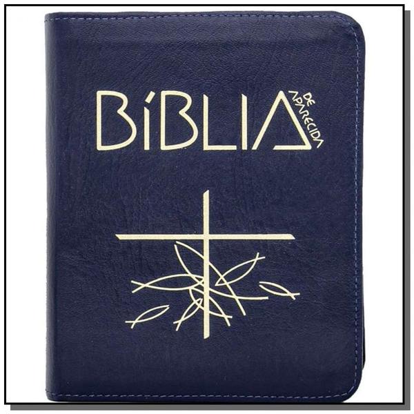 Livro - Bíblia de Aparecida - Média Zíper Azul