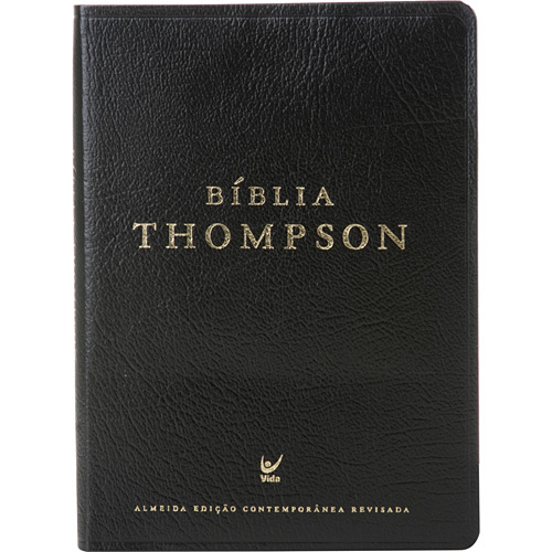 Livro - Bíblia Thompson Dois Tons Italiano - Couro Preta (Com Índice)