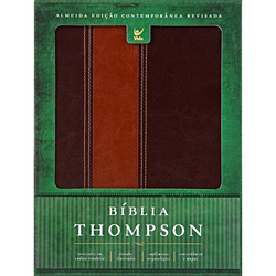 Livro - Bíblia Thompson Dois Tons Italiano - Marrom Escuro e Claro (Borda Dourada)