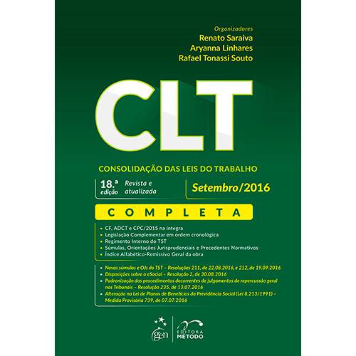 Livro - CLT Consolidação das Leis do Trabalho