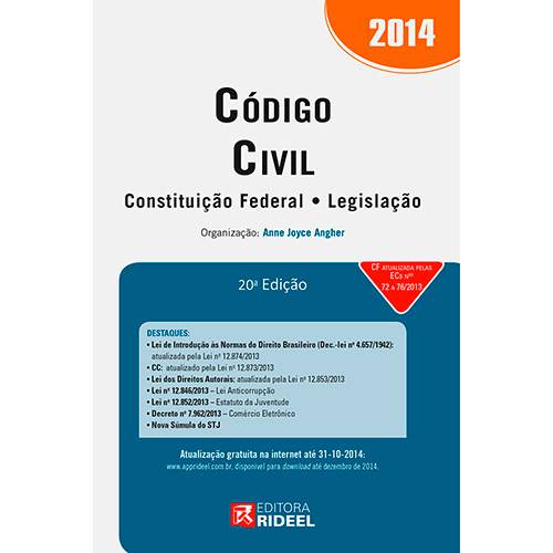 Tudo sobre 'Livro - Código Civil 2014 - Constituição Federal - Legislação'