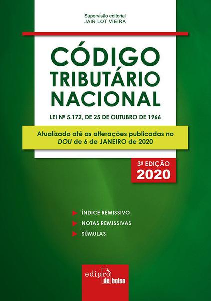 Livro - Código Tributário Nacional 2020 - Mini