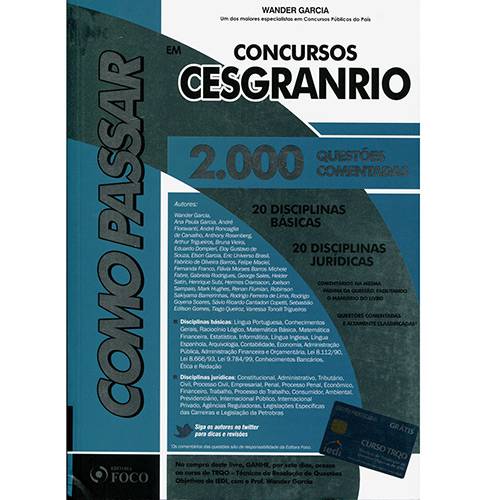 Tudo sobre 'Livro - Como Passar em Concursos Cesgranrio: 2.000 Questões Comentadas'