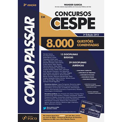 Livro - Como Passar em Concursos da CESPE: 8.000 Questões Comentadas