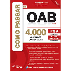 Livro - Como Passar na OAB 1ª Fase - 4.000 Questões Comentadas OAB/ FGV