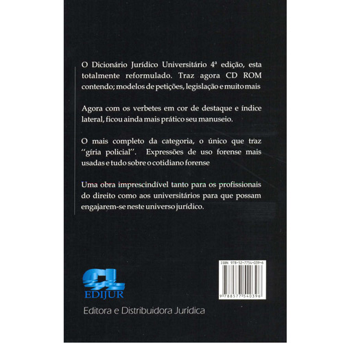Livro - Dicionário Jurídico Universitário