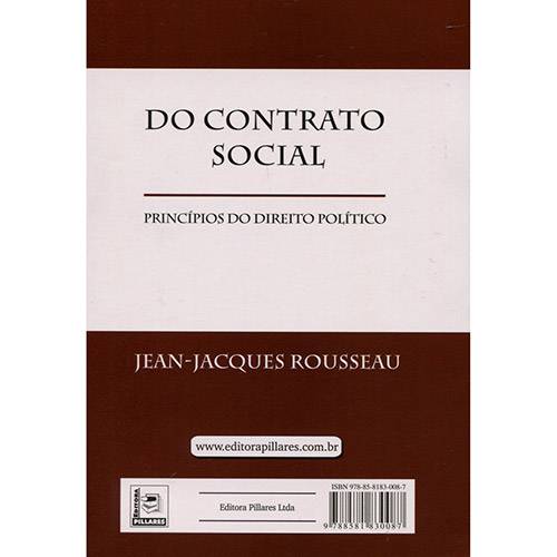 Livro - do Contrato Social: Princípios do Direito Político