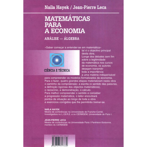 Livro - Matemáticas para a Economia