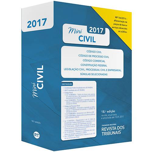 Livro - Mini Civil 2017: Código Civil, Código de Processo Civil, Código Comercial, Constituição Federal, Legislação Civil, Processual Civil e Empresarial, Súmulas Selecionadas