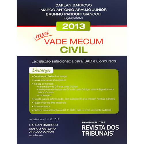 Tudo sobre 'Livro - Mini Vade Mecum Civil 2013: Legislação Selecionada para OAB e Concursos'