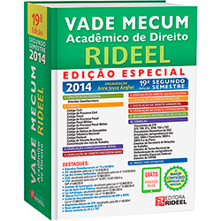 Livro - Vade Mecum Acadêmico de Direito Rideel 19ª Edição - 2º Semestre 2014